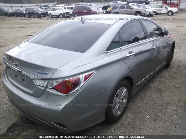 KMHEC4A47DA077661 - 2013 HYUNDAI SONATA HYBRID SILVER photo 4