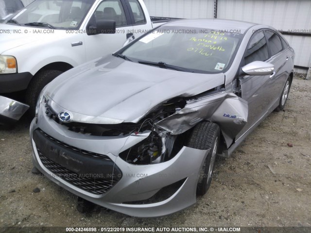 KMHEC4A47DA077661 - 2013 HYUNDAI SONATA HYBRID SILVER photo 6