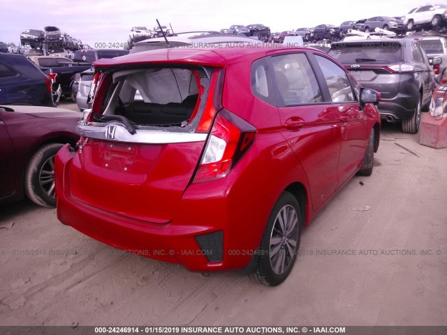 JHMGK5H72HS023639 - 2017 HONDA FIT EX/EXL RED photo 4