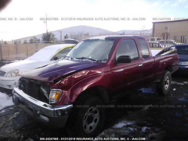 4TAWN72N7VZ313140 - 1997 TOYOTA TACOMA XTRACAB RED photo 2