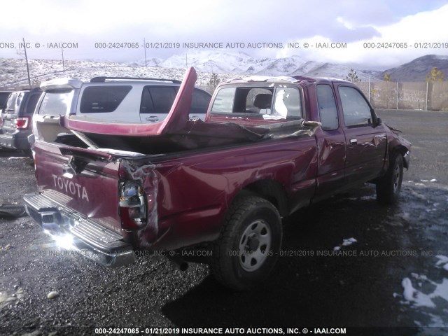 4TAWN72N7VZ313140 - 1997 TOYOTA TACOMA XTRACAB RED photo 4