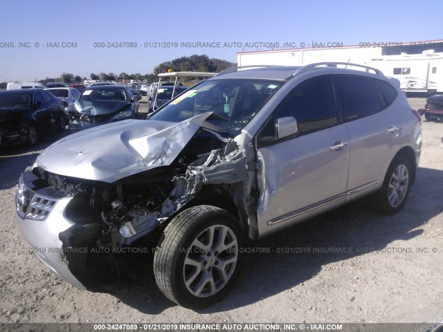 JN8AS5MT6CW257265 - 2012 NISSAN ROGUE S/SV SILVER photo 2