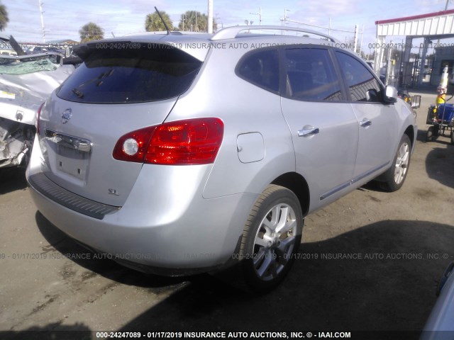 JN8AS5MT6CW257265 - 2012 NISSAN ROGUE S/SV SILVER photo 4