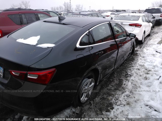 1G1ZB5ST8JF293210 - 2018 CHEVROLET MALIBU LS BLACK photo 4