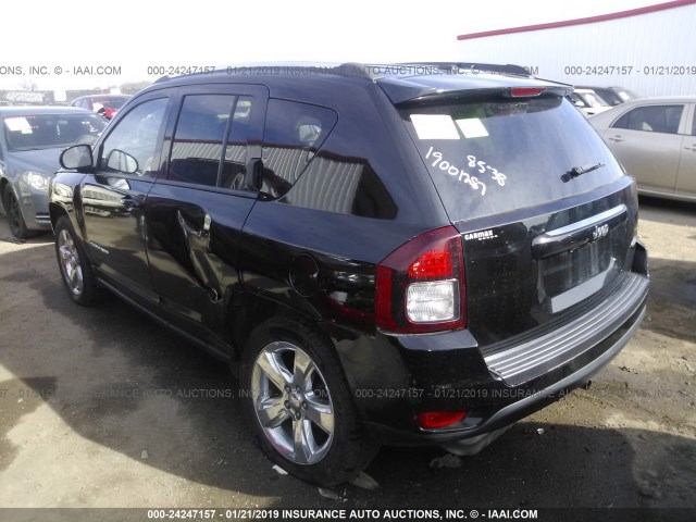 1C4NJCEB2ED740230 - 2014 JEEP COMPASS LATITUDE BLACK photo 3