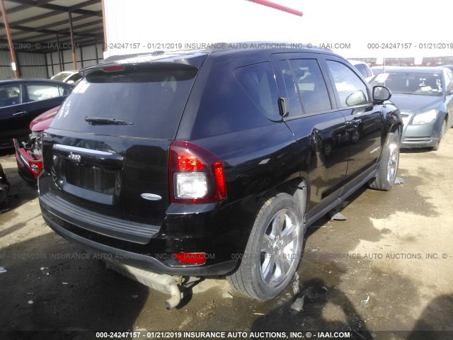 1C4NJCEB2ED740230 - 2014 JEEP COMPASS LATITUDE BLACK photo 4