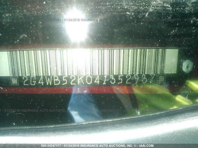 2G4WB52K041352937 - 2004 BUICK REGAL LS RED photo 9