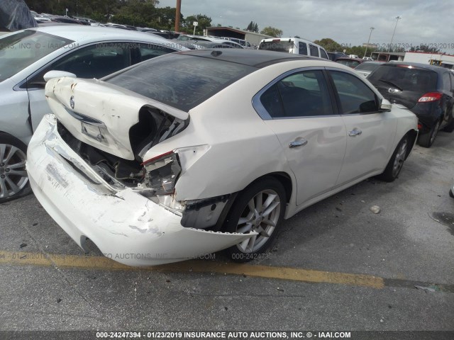 1N4AA51E59C816152 - 2009 NISSAN MAXIMA S/SV WHITE photo 4