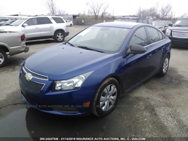 1G1PC5SH8C7377380 - 2012 CHEVROLET CRUZE LS BLUE photo 2