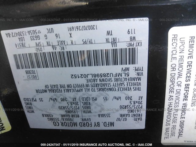 5LMFU28598LJ02152 - 2008 LINCOLN NAVIGATOR 黑色 照片 9