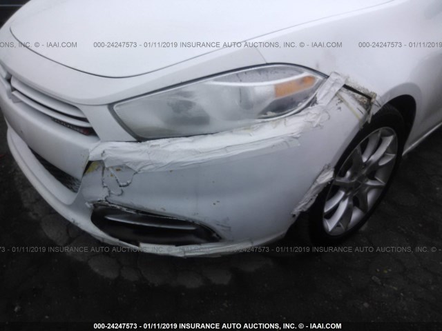 1C3CDFBA4DD131574 - 2013 DODGE DART WHITE photo 6