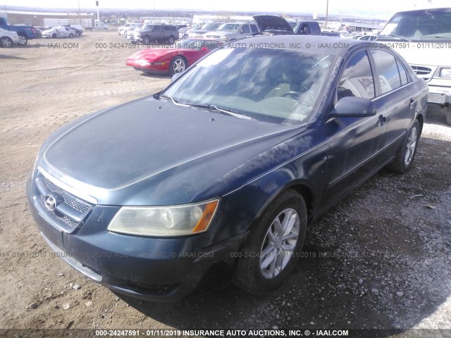 5NPEU46F46H094439 - 2006 HYUNDAI SONATA GLS/LX GREEN photo 2