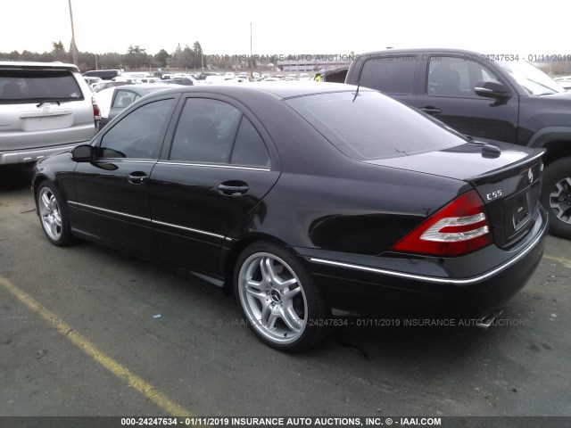 WDBRF76J05F654269 - 2005 MERCEDES-BENZ C 55 AMG BLACK photo 3