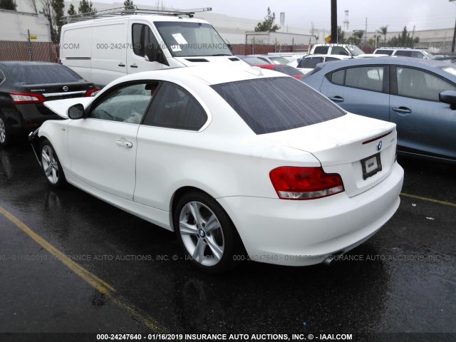 WBAUP9C58CVL91492 - 2012 BMW 128 I WHITE photo 3