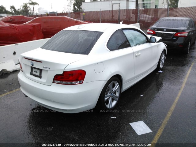 WBAUP9C58CVL91492 - 2012 BMW 128 I WHITE photo 4