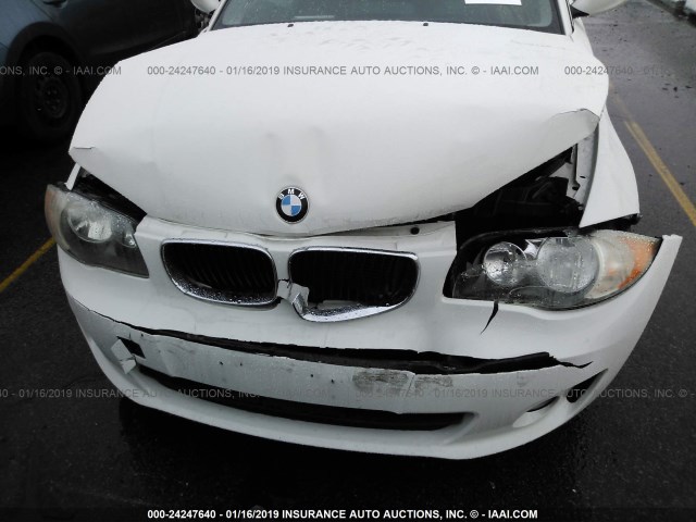 WBAUP9C58CVL91492 - 2012 BMW 128 I WHITE photo 6