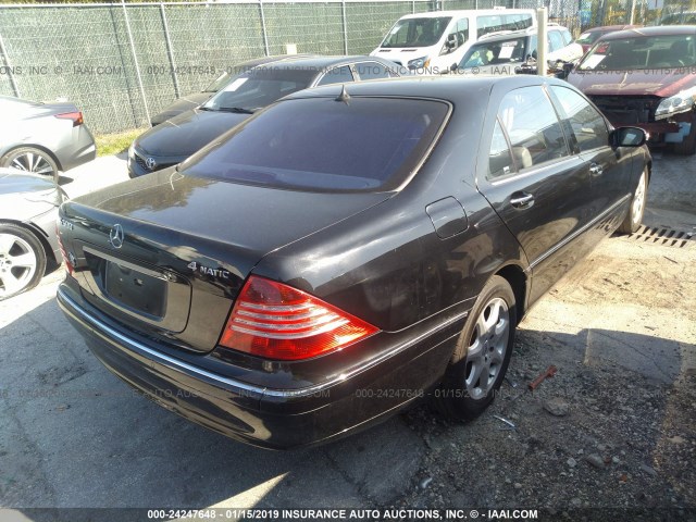 WDBNG84J04A421945 - 2004 MERCEDES-BENZ S 500 4MATIC BLACK photo 4