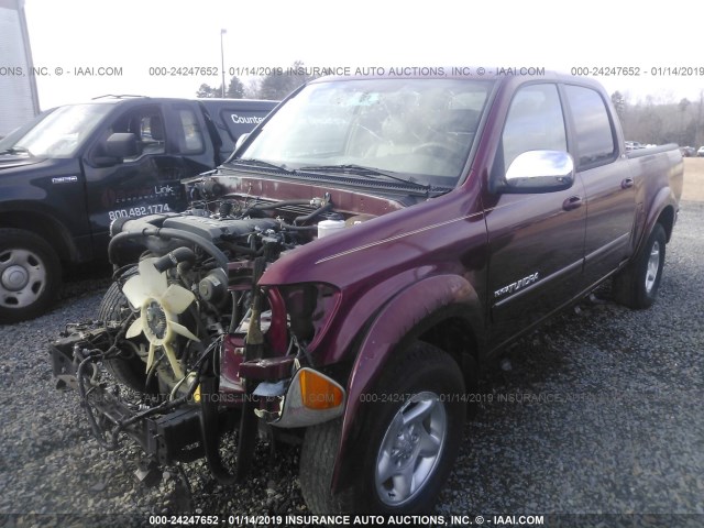 5TBET34126S540725 - 2006 TOYOTA TUNDRA DOUBLE CAB SR5 BURGUNDY photo 2