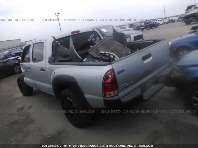 3TMJU62N28M061590 - 2008 TOYOTA TACOMA DOUBLE CAB PRERUNNER SILVER photo 3