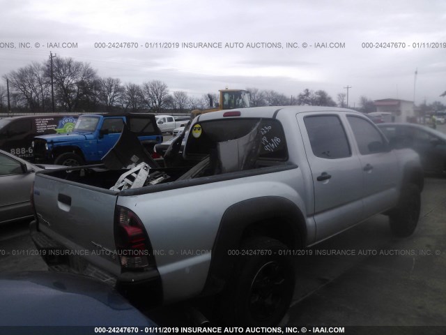 3TMJU62N28M061590 - 2008 TOYOTA TACOMA DOUBLE CAB PRERUNNER SILVER photo 4