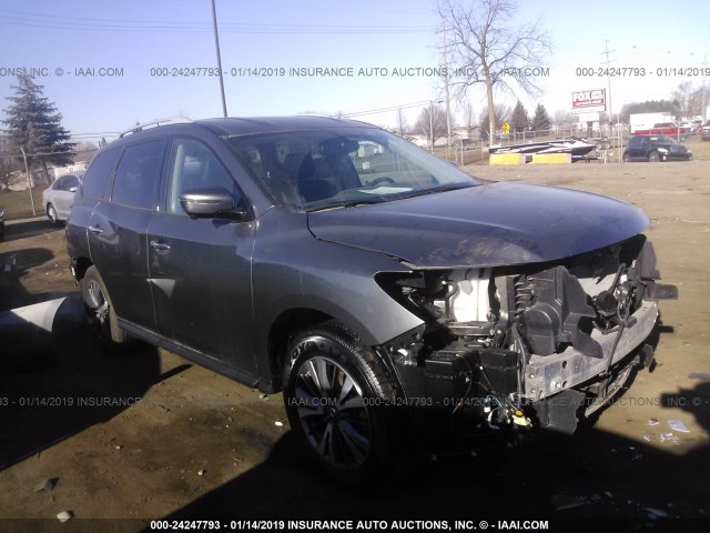 5N1DR2MM9HC673813 - 2017 NISSAN PATHFINDER S/SV/SL/PLATINUM GRAY photo 1