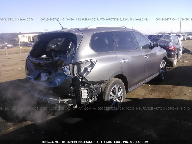5N1DR2MM9HC673813 - 2017 NISSAN PATHFINDER S/SV/SL/PLATINUM GRAY photo 4