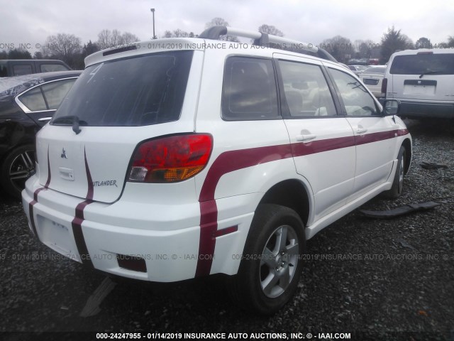 JA4LX31F84U044317 - 2004 MITSUBISHI OUTLANDER LS WHITE photo 4