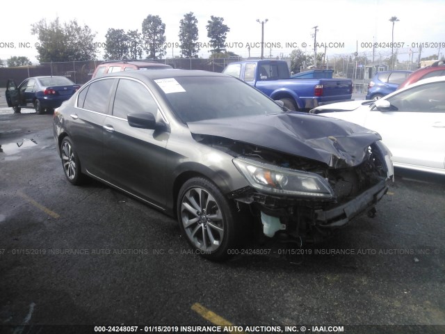 1HGCR2F56EA152286 - 2014 HONDA ACCORD SPORT GRAY photo 1