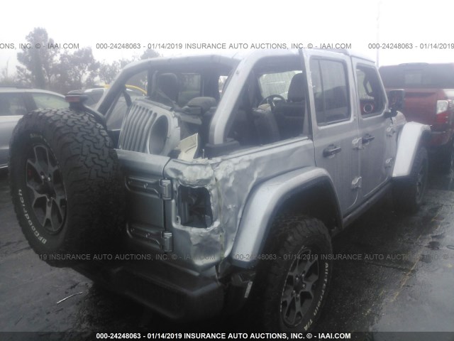 1C4HJXFG4JW119018 - 2018 JEEP WRANGLER UNLIMITE RUBICON SILVER photo 4