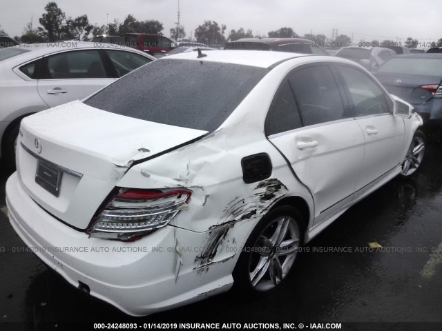 WDDGF4HB2DA805563 - 2013 MERCEDES-BENZ C 250 WHITE photo 4