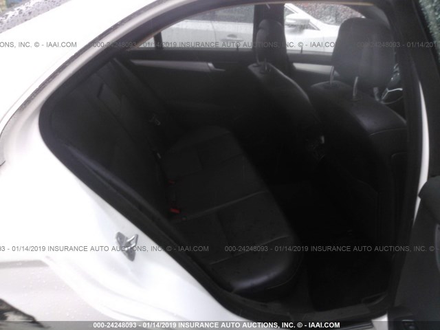 WDDGF4HB2DA805563 - 2013 MERCEDES-BENZ C 250 WHITE photo 8