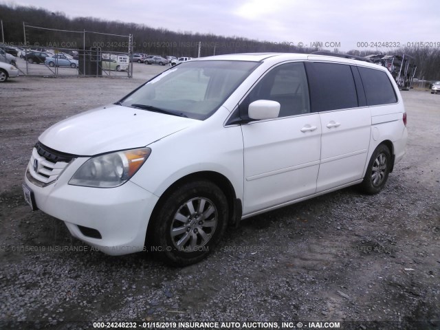 5FNRL38708B103742 - 2008 HONDA ODYSSEY EXL WHITE photo 2