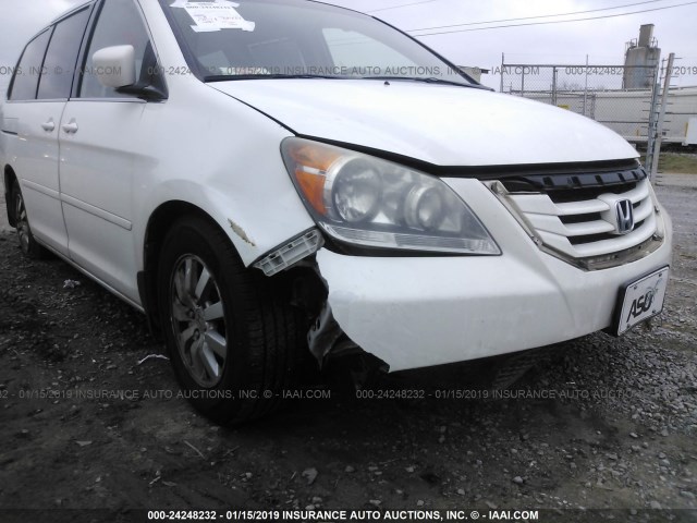 5FNRL38708B103742 - 2008 HONDA ODYSSEY EXL WHITE photo 6