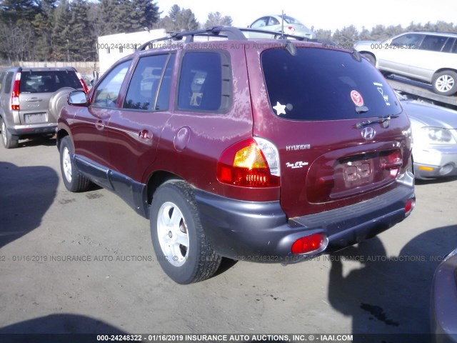 KM8SC73D94U827836 - 2004 HYUNDAI SANTA FE GLS/LX MAROON photo 3