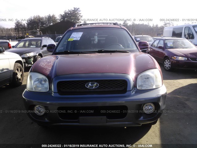 KM8SC73D94U827836 - 2004 HYUNDAI SANTA FE GLS/LX MAROON photo 6