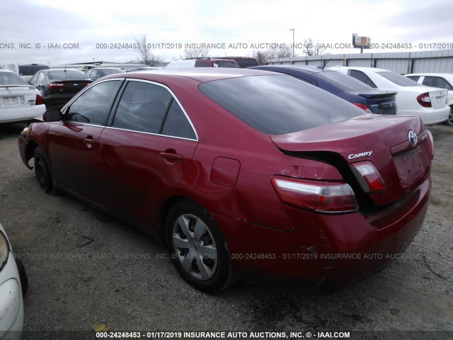 4T1BE46K27U033039 - 2007 TOYOTA CAMRY NEW GENERAT CE/LE/XLE/SE RED photo 3