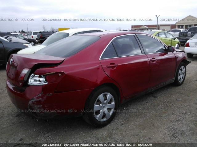 4T1BE46K27U033039 - 2007 TOYOTA CAMRY NEW GENERAT CE/LE/XLE/SE RED photo 4