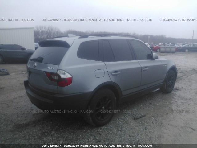 WBXPA73474WB25136 - 2004 BMW X3 2.5I SILVER photo 4