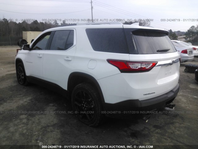 1GNERHKW7JJ251547 - 2018 CHEVROLET TRAVERSE LT WHITE photo 3