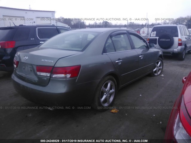 5NPEU46F17H207877 - 2007 HYUNDAI SONATA SE/LIMITED GREEN photo 4