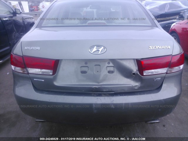 5NPEU46F17H207877 - 2007 HYUNDAI SONATA SE/LIMITED GREEN photo 6