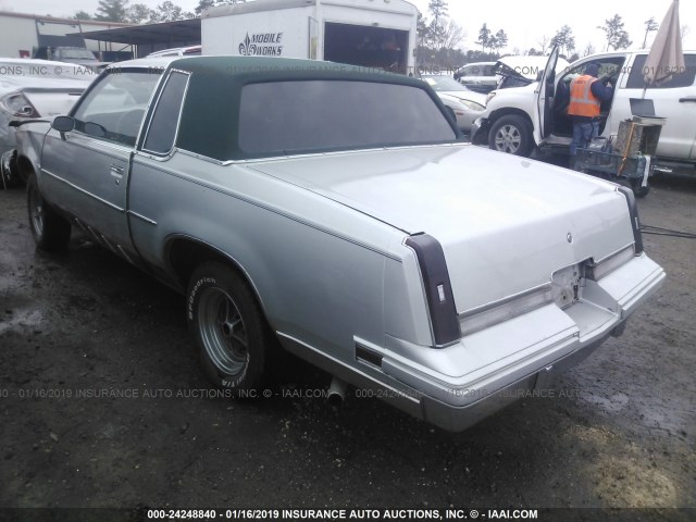 1G3GM11Y2HR308193 - 1987 OLDSMOBILE CUTLASS SUPREME BROUGHAM SILVER photo 3