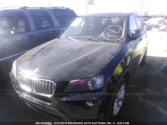 5UXWX7C57BL731790 - 2011 BMW X3 XDRIVE35I BLACK photo 2