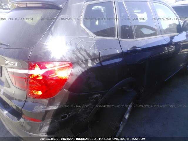 5UXWX7C57BL731790 - 2011 BMW X3 XDRIVE35I BLACK photo 6