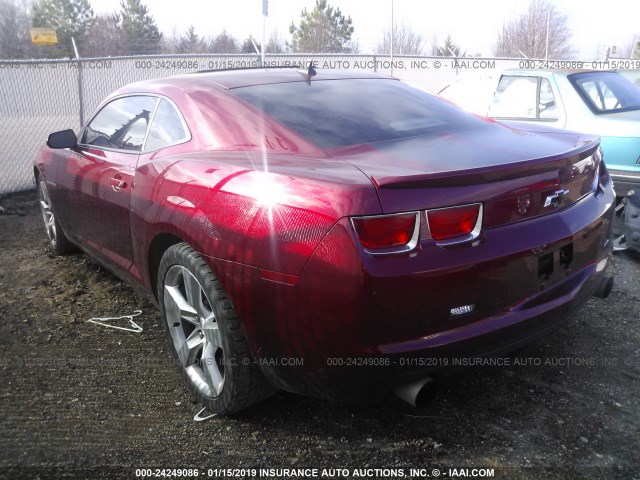 2G1FK1EJ5B9148450 - 2011 CHEVROLET CAMARO 2SS MAROON photo 3