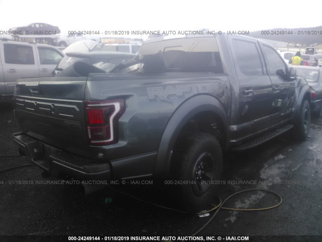 1FTFW1RG9HFB52897 - 2017 FORD F150 RAPTOR SILVER photo 4