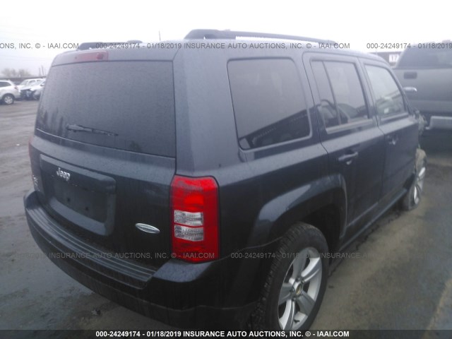 1C4NJRFB4ED615960 - 2014 JEEP PATRIOT LATITUDE Dark Blue photo 4