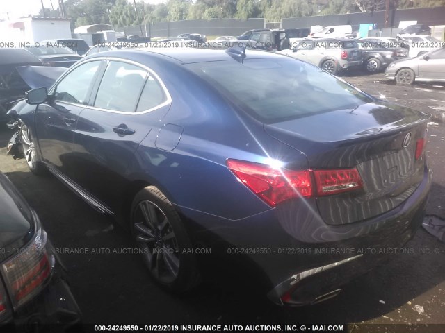 19UUB2F84KA002109 - 2019 ACURA TLX BLUE photo 3