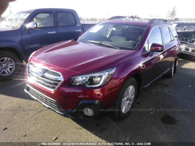 4S4BSAFC6K3223487 - 2019 SUBARU OUTBACK 2.5I PREMIUM RED photo 2