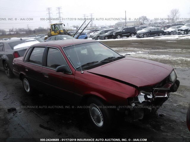 1MEPM36X5NK651689 - 1992 MERCURY TOPAZ GS RED photo 1